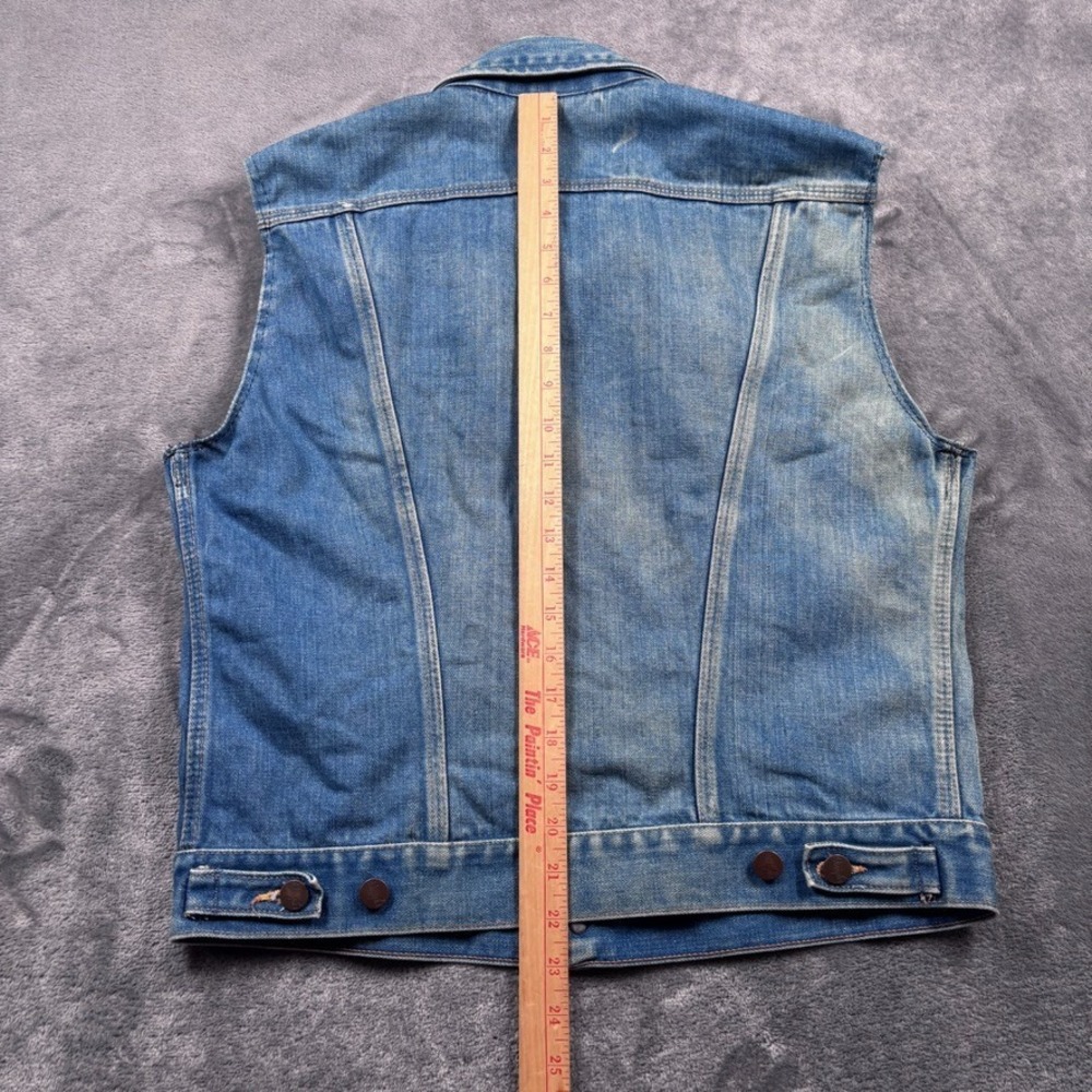 Wrangler Trucker Jacket 126MJ Mens 42 M-L Blue No-Fault Denim USA 70s Sanforset - Picture 7 of 12